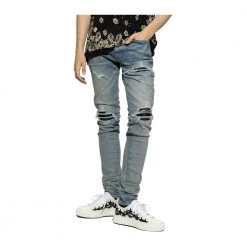 Amiri Jeans With Vintage Effect Blue