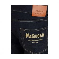 Alexander McQueen Graffiti Jeans Blue