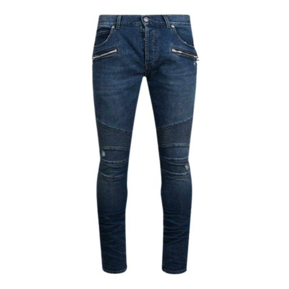 Balmain Ribbed Slim Jeans Blue 3 Balmain Ribbed Slim Jeans Blue