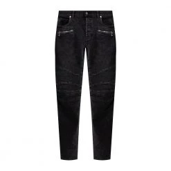 Balmain Jeans With Logo Gray